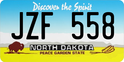 ND license plate JZF558