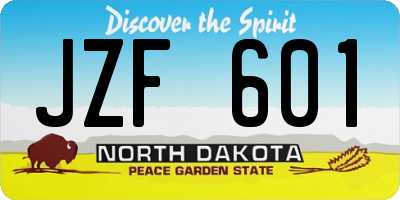 ND license plate JZF601