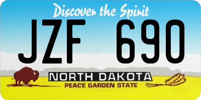 ND license plate JZF690