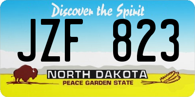 ND license plate JZF823