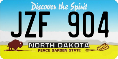 ND license plate JZF904