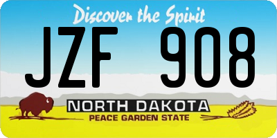 ND license plate JZF908