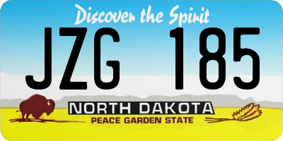 ND license plate JZG185