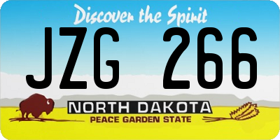 ND license plate JZG266