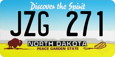 ND license plate JZG271