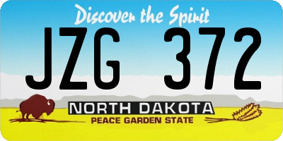 ND license plate JZG372