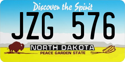 ND license plate JZG576