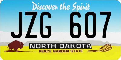 ND license plate JZG607