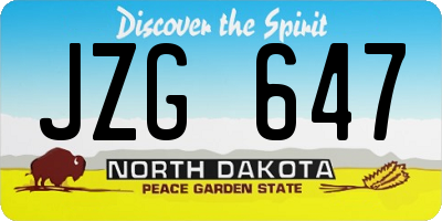 ND license plate JZG647