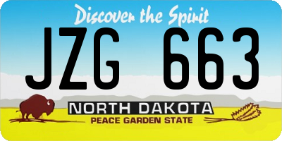 ND license plate JZG663
