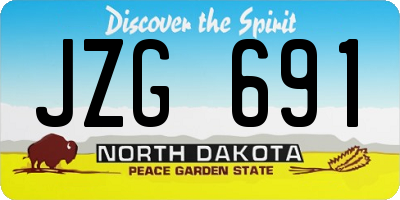 ND license plate JZG691