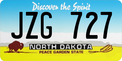 ND license plate JZG727