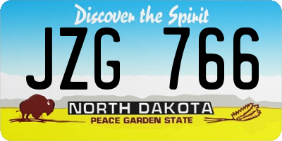 ND license plate JZG766