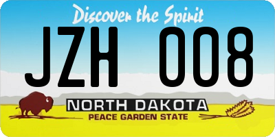 ND license plate JZH008