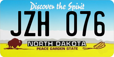 ND license plate JZH076