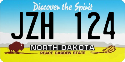 ND license plate JZH124