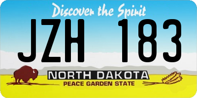 ND license plate JZH183