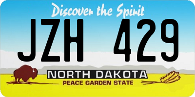 ND license plate JZH429