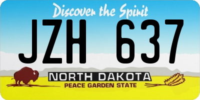 ND license plate JZH637