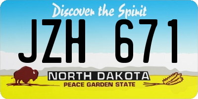 ND license plate JZH671