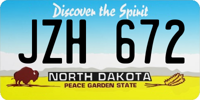 ND license plate JZH672