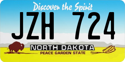 ND license plate JZH724
