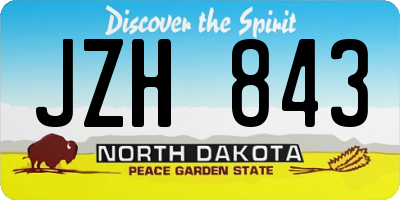 ND license plate JZH843