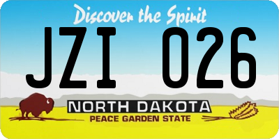 ND license plate JZI026
