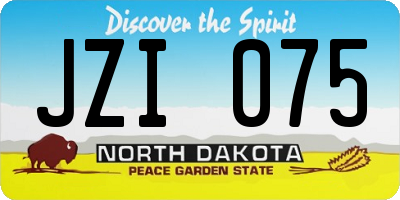 ND license plate JZI075
