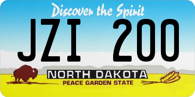 ND license plate JZI200
