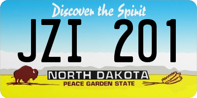 ND license plate JZI201