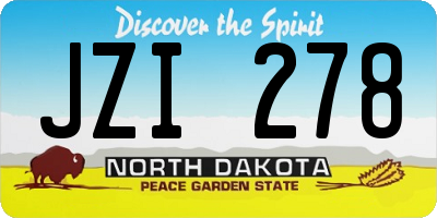 ND license plate JZI278