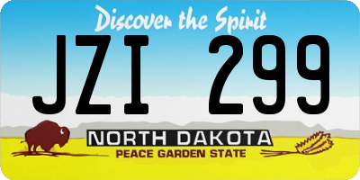 ND license plate JZI299