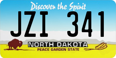 ND license plate JZI341