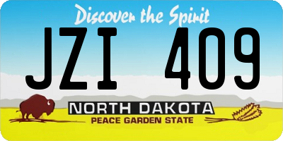 ND license plate JZI409