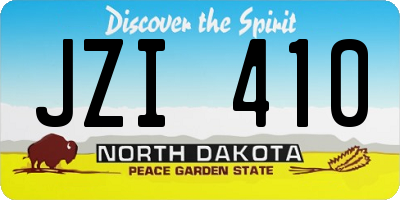ND license plate JZI410