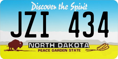 ND license plate JZI434