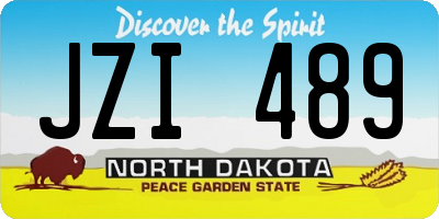 ND license plate JZI489