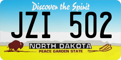 ND license plate JZI502