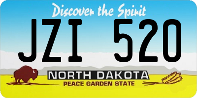 ND license plate JZI520
