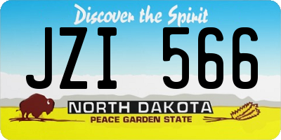 ND license plate JZI566
