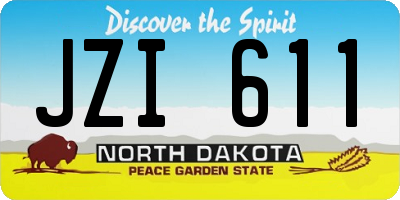 ND license plate JZI611