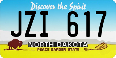 ND license plate JZI617