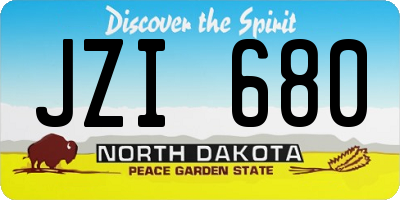 ND license plate JZI680