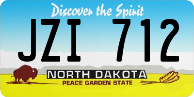 ND license plate JZI712
