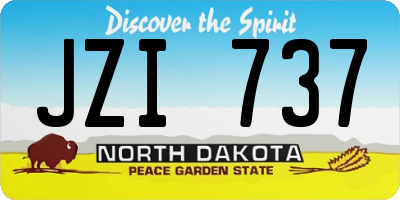 ND license plate JZI737