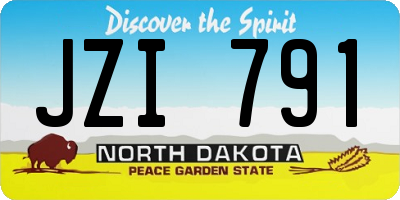 ND license plate JZI791