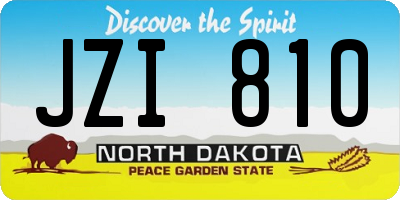 ND license plate JZI810