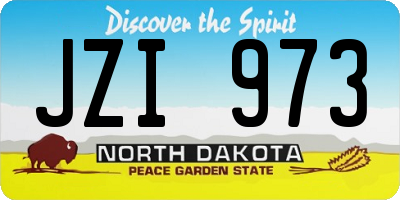 ND license plate JZI973