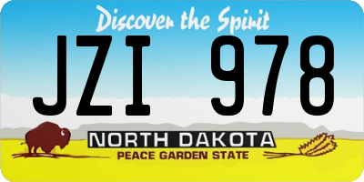 ND license plate JZI978